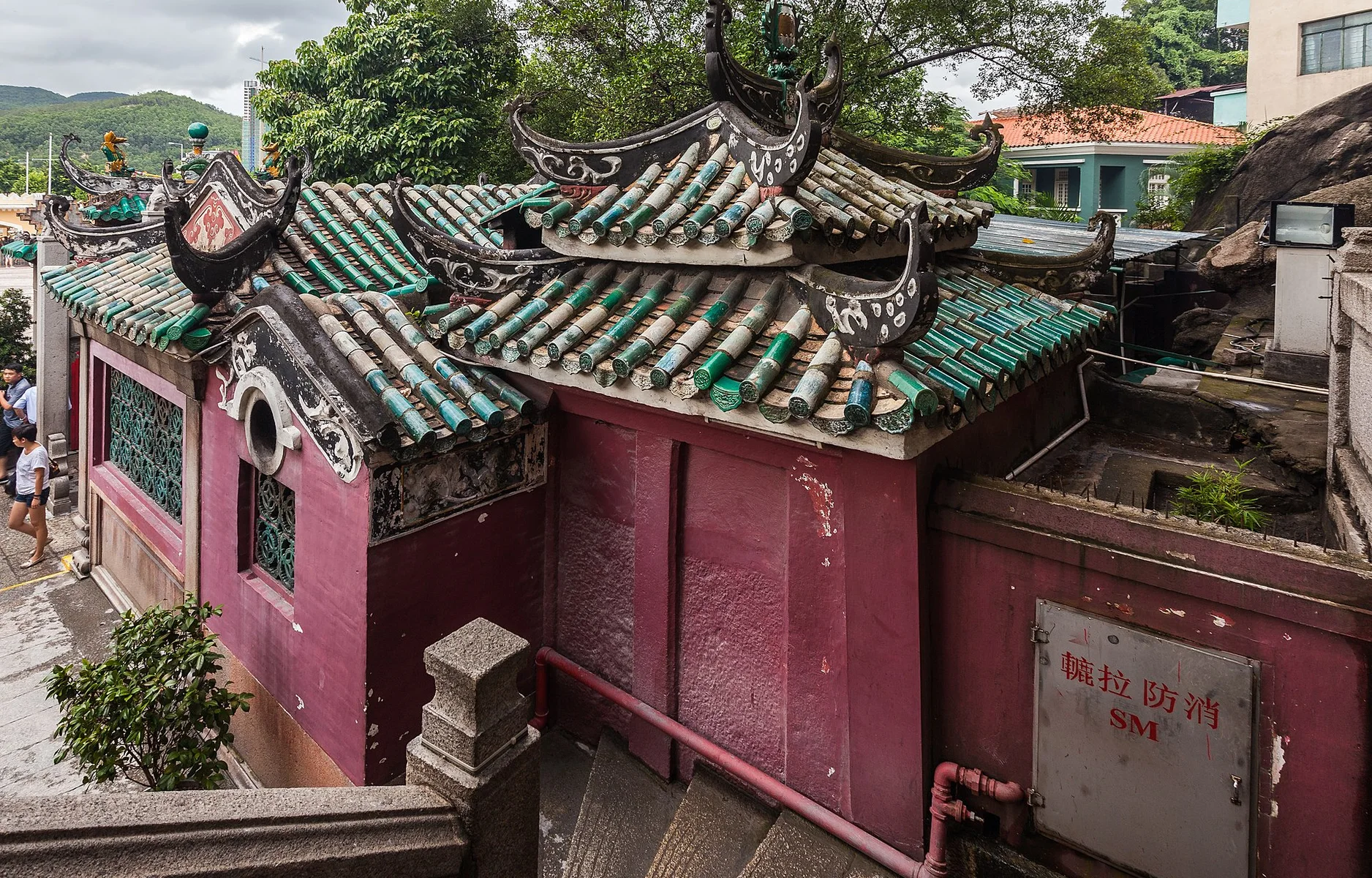 澳門媽閣廟屋頂的傳統建築細節